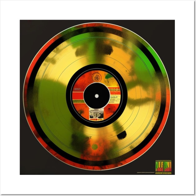 Reggaeton Music Black Rasta Vintage Vinyl Record Wall Art by musicgeniusart